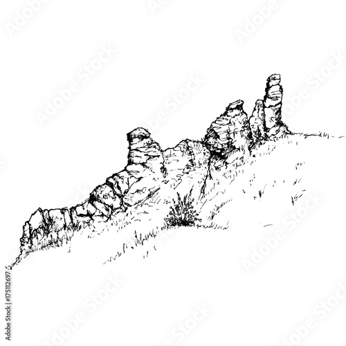 Sketch of rocks