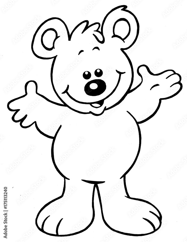 Oso alegre a línea Oso alegre a línea
