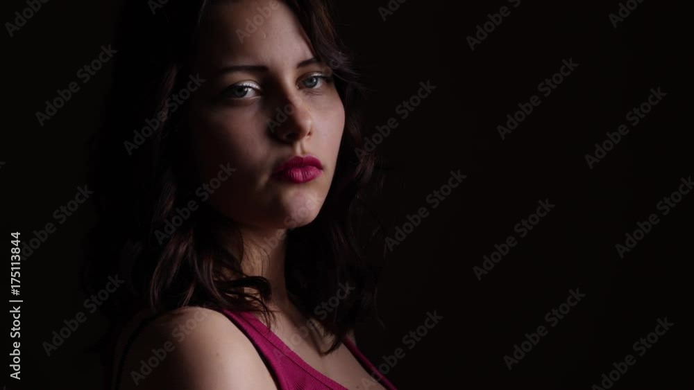 Sad teen girl thinking of something. Sad teen girl thinking of something.