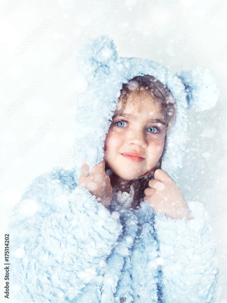 Little girl under the snow Little girl under the snow