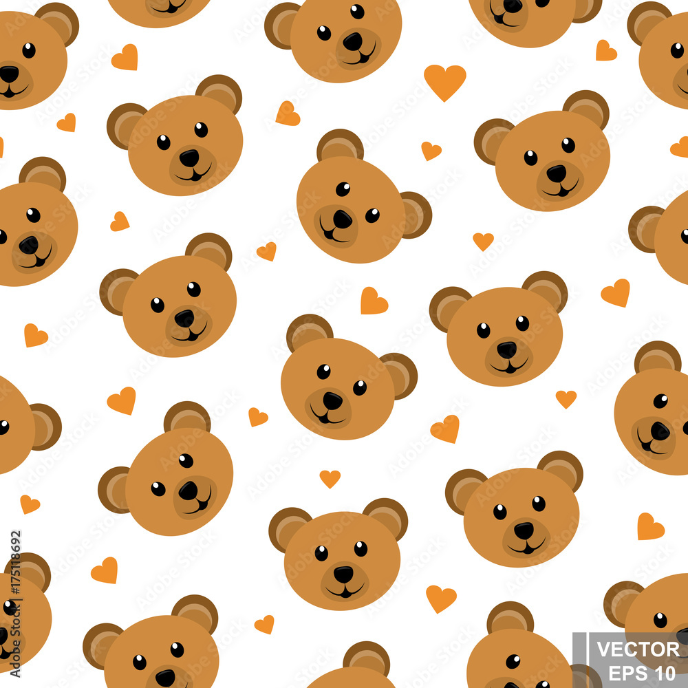 Seamless pattern of a bear. Cute. Children's. Funny. For your design. Seamless pattern of a bear. Cute. Children's. Funny. For your design.