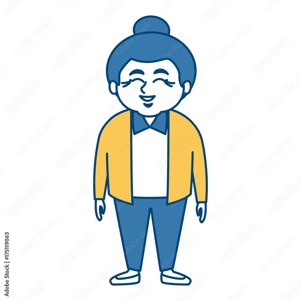 Cute grandmother cartoon icon vector illustration graphic design