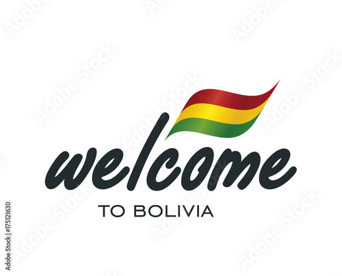 Welcome to Bolivia flag sign logo icon