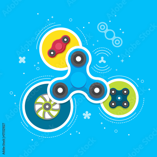 Hand spinners banner and leaflet