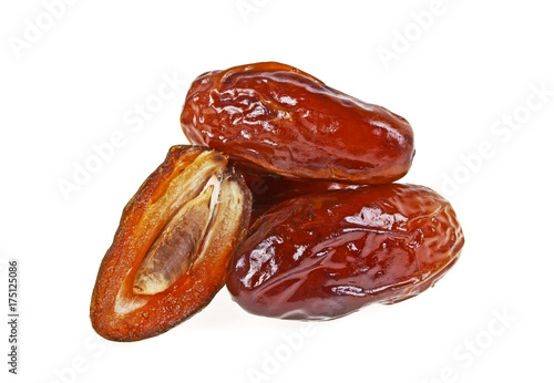 Dried dates isolated on a white background