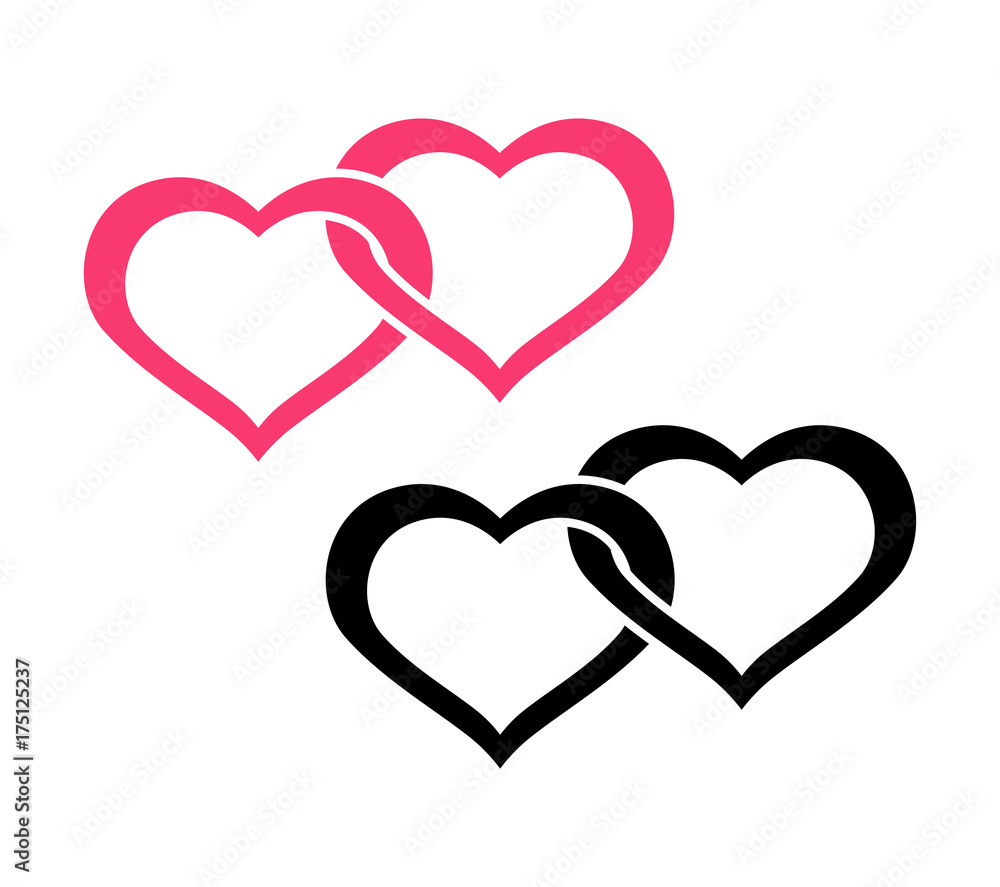 Flat Logo of Twin Hearts