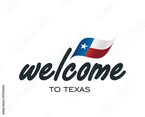 Welcome to Texas USA flag sign logo icon