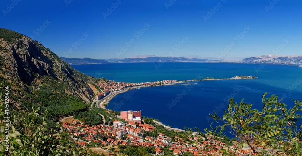Obraz premium Egirdir and egirdir lake panaroma view. Isparta,Turkey