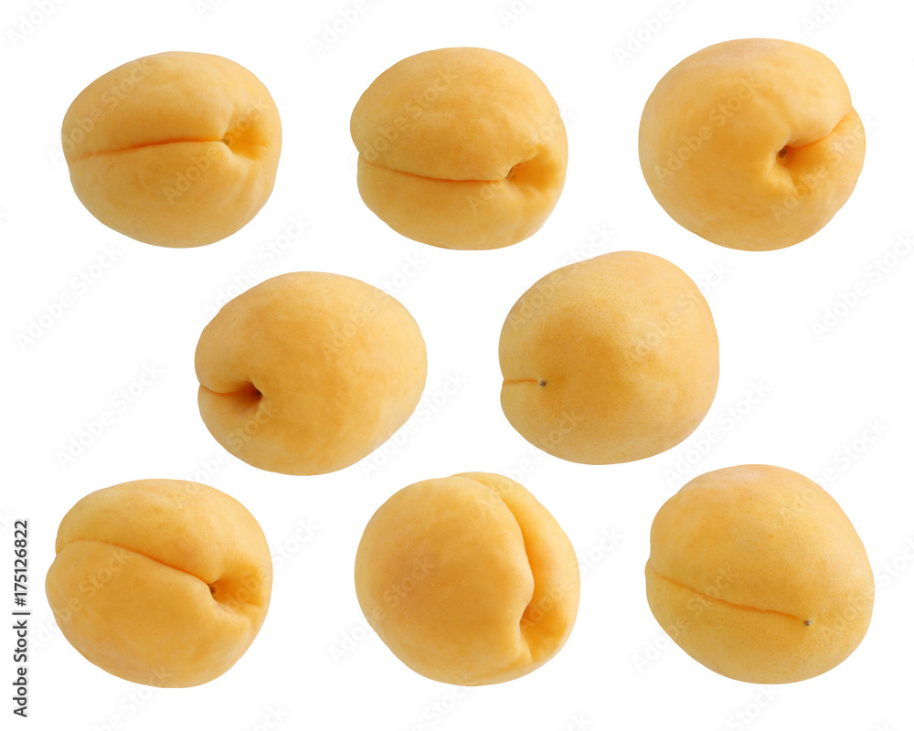 Whole apricots isolated on white background. Whole apricots isolated on white background.