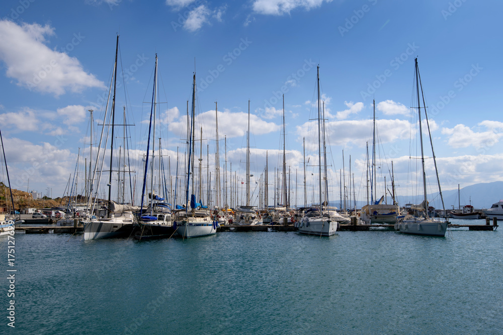 Yachts in the marina Agios Nikolaos. Crete. Greece.