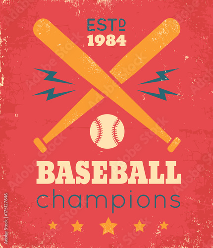Retro poster for baseball