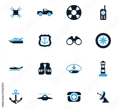 Coast Guard icons set