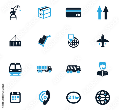 Logistic icons set photo