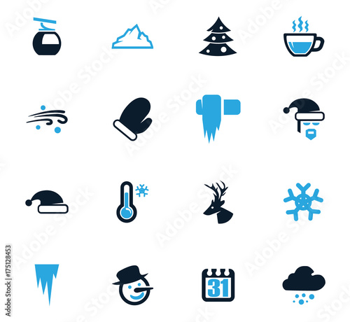 Winter icons set photo