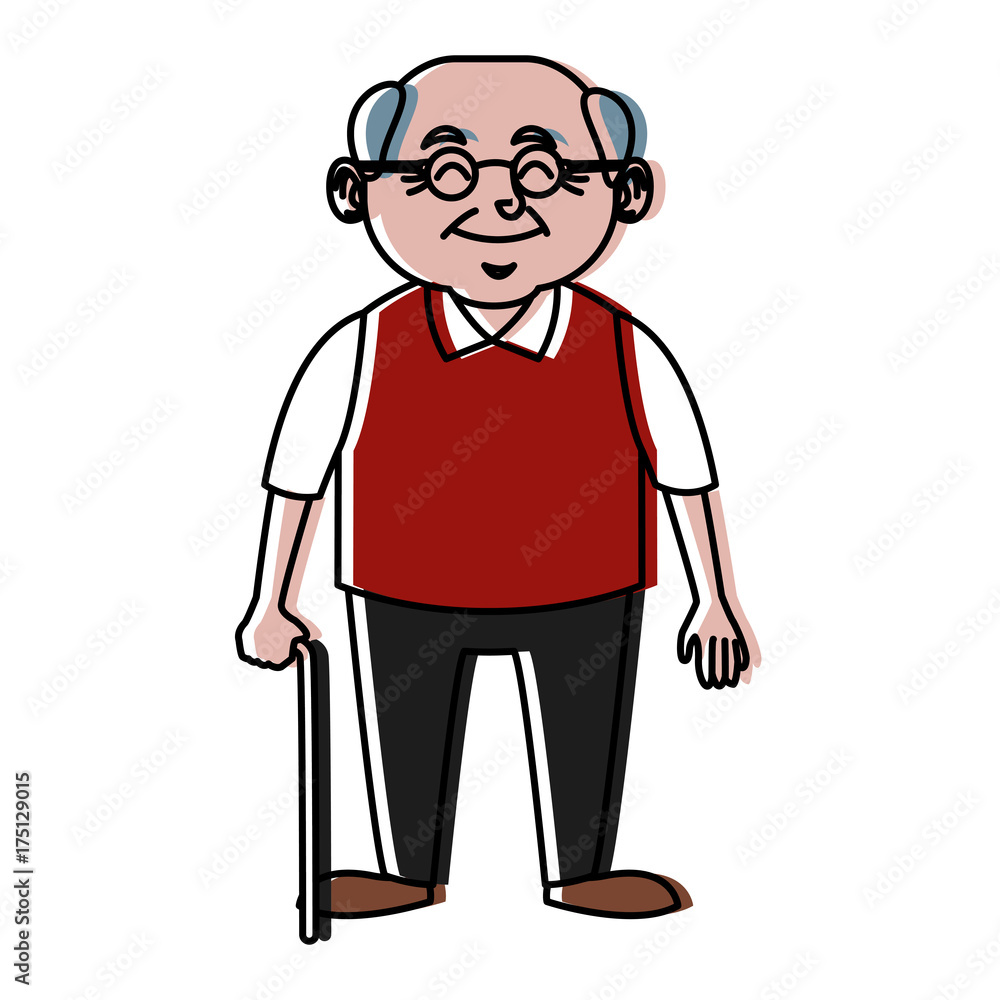 Cute grandfather cartoon icon vector illustration graphic design Cute grandfather cartoon icon vector illustration graphic design