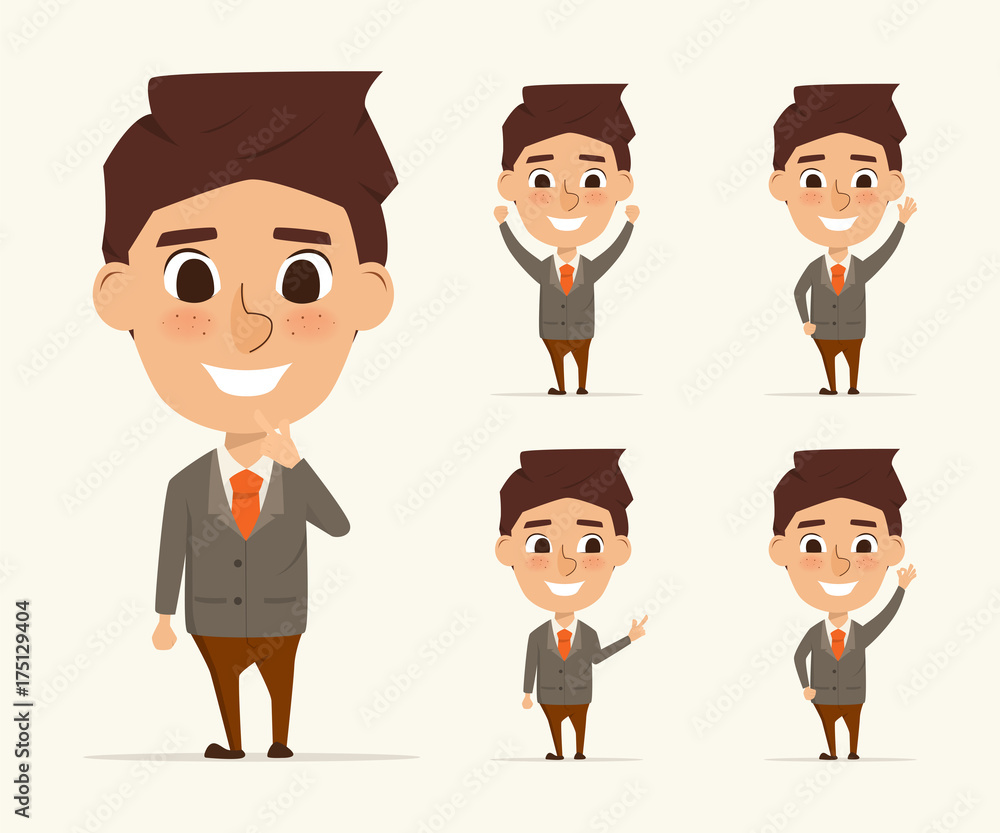 character of business man in different pose. illustration vector of cartoon design. character of business man in different pose. illustration vector of cartoon design.