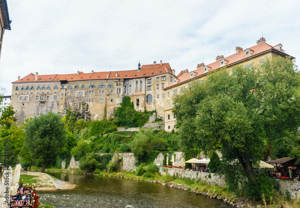 Krumlov Castle in Czech Krumlov. Medieval fortress in Czech Republic