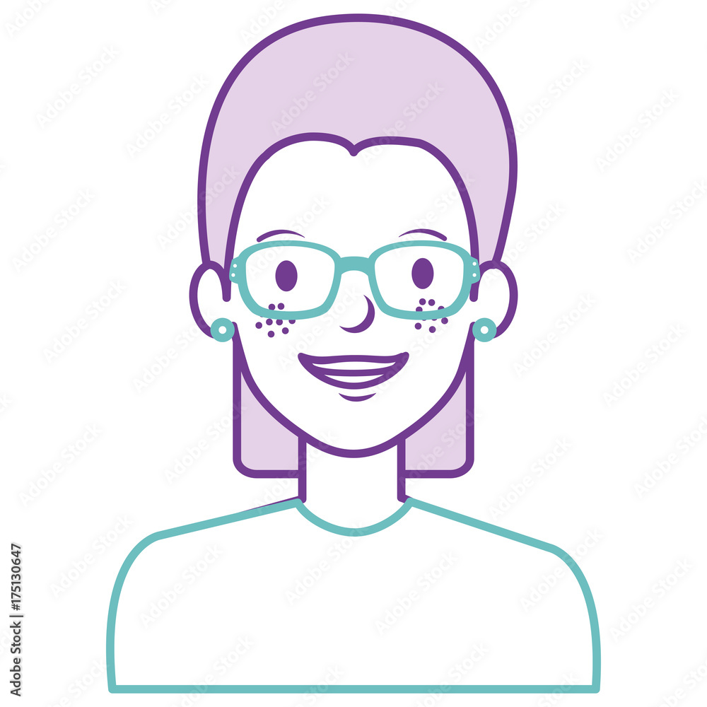 beautiful woman with glasses avatar character