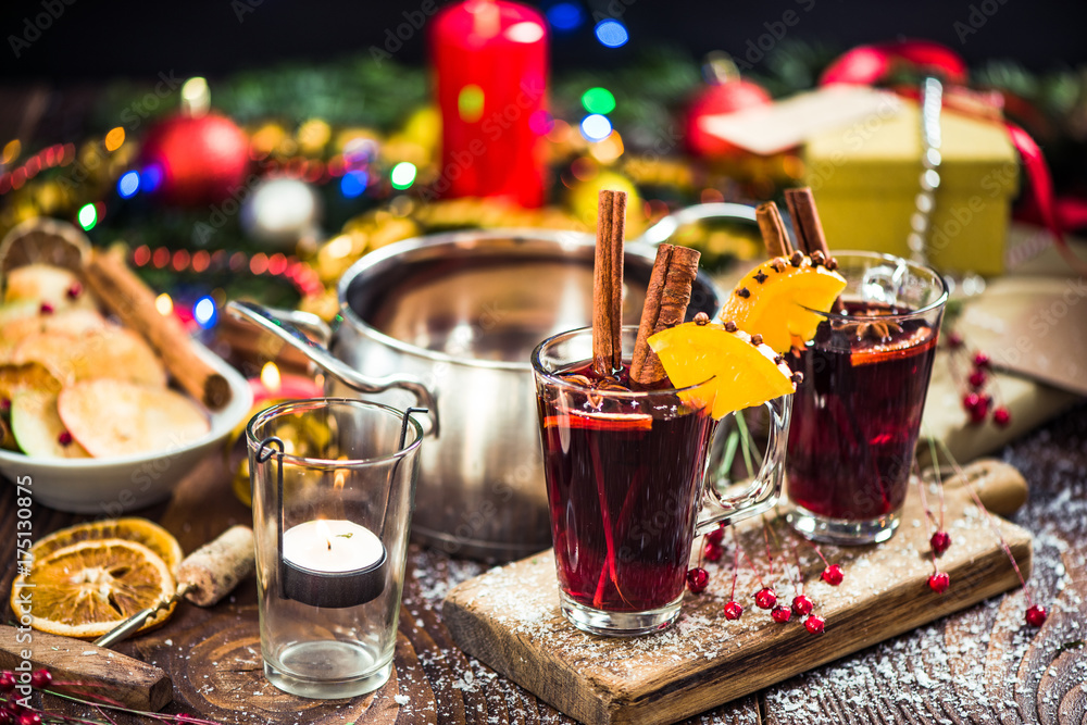 Serving mulled hot warming wine