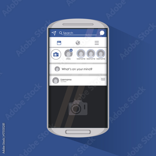 Social network smartphone interface icon vector illustration graphic design