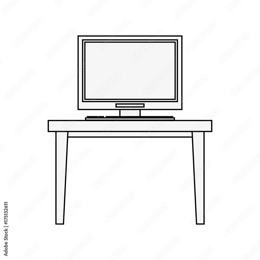 desk computer furniture icon image vector illustration design desk computer furniture icon image vector illustration design
