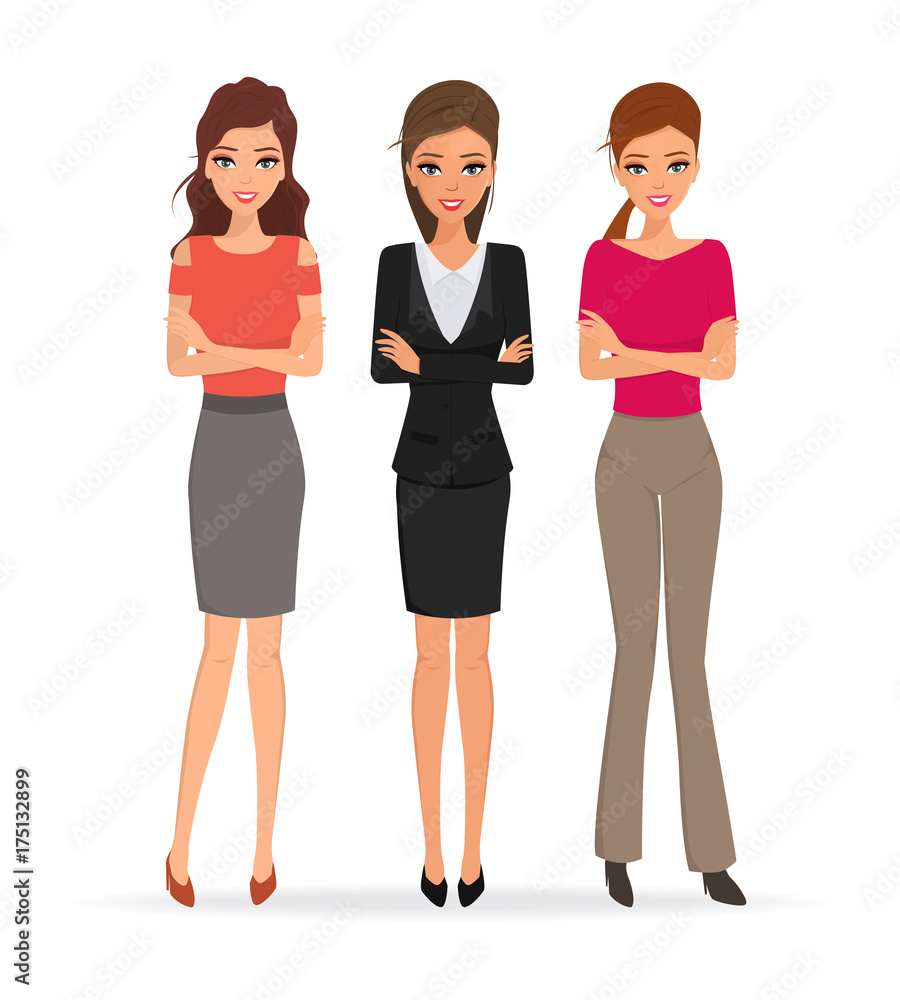 Obraz premium set of business woman character.