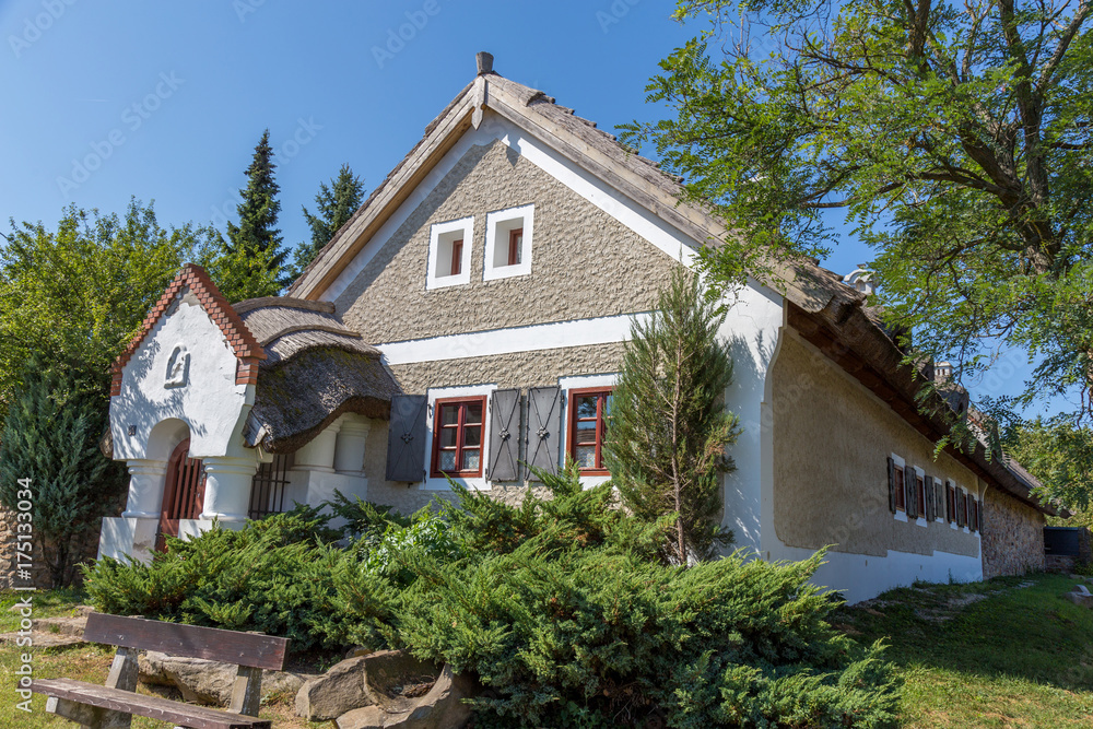 Traditional houses from Hungary, near lake Balaton, village Salfold, 29. August 2017