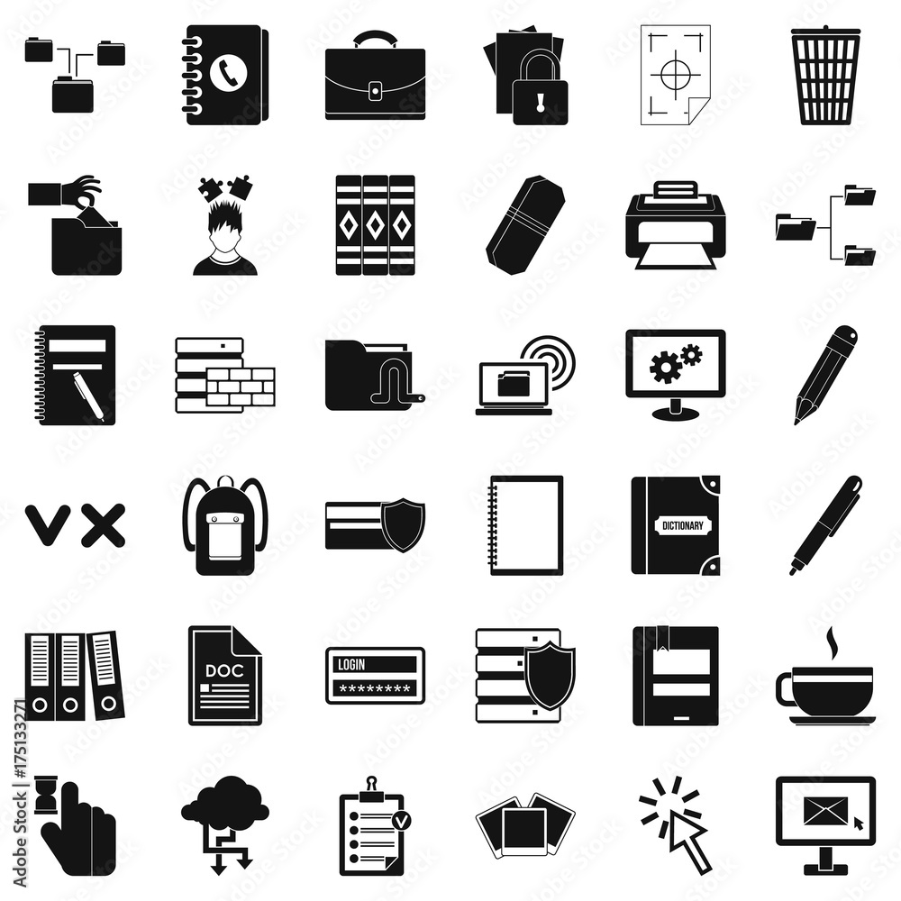 Folder icons set, simle style Folder icons set, simle style