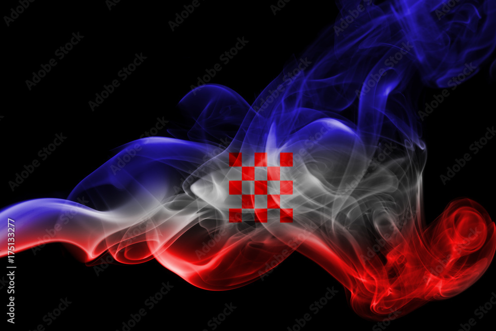 Fototapeta premium Croatia national smoke flag