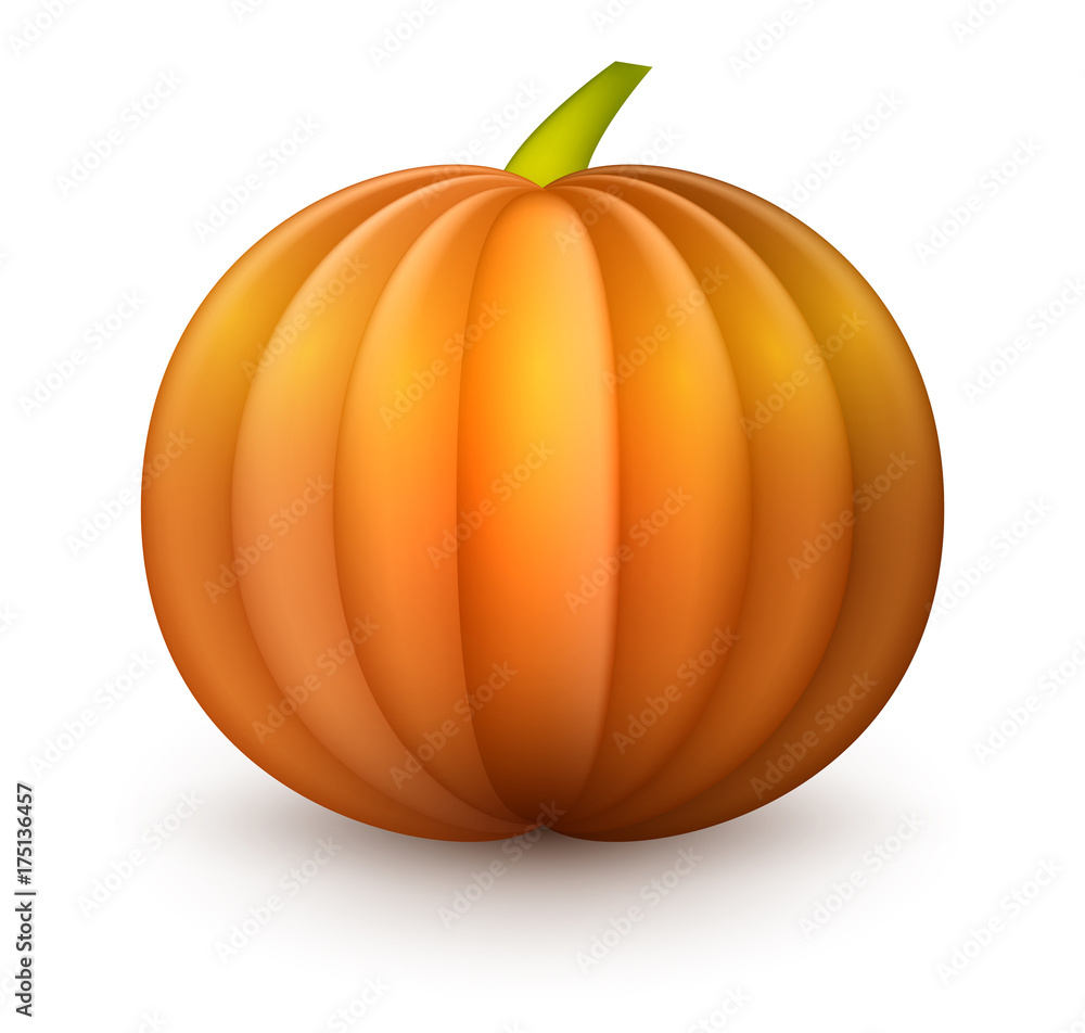 Orange halloween pumpkin on white. Orange halloween pumpkin on white.