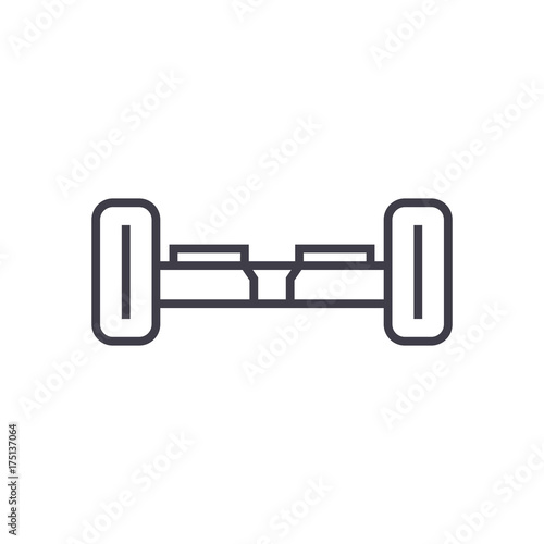 gyroscooter vector line icon, sign, illustration on white background, editable strokes