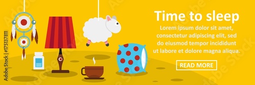 Time to sleep banner horizontal concept