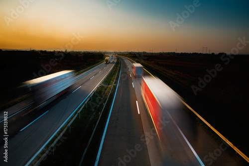 Trucks on the road