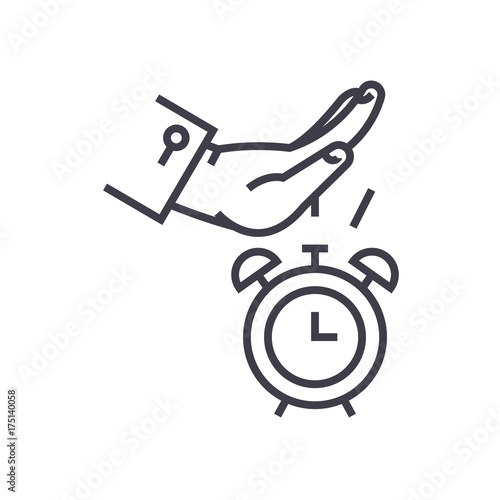 procastination vector line icon, sign, illustration on white background, editable strokes