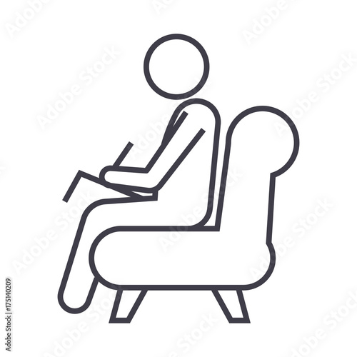 psychologist,consultant  vector line icon, sign, illustration on white background, editable strokes