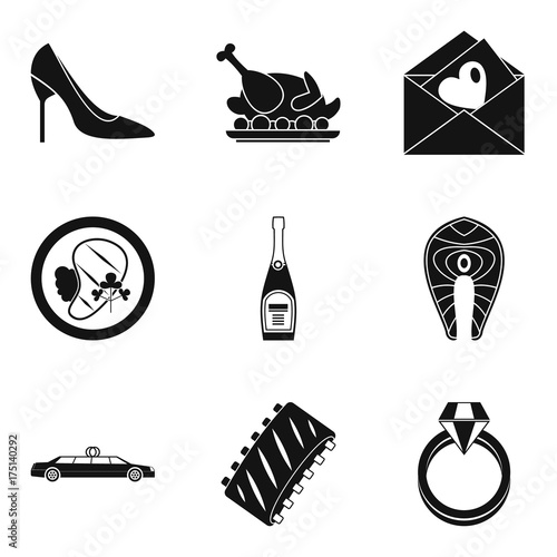 Consume icons set, simple style