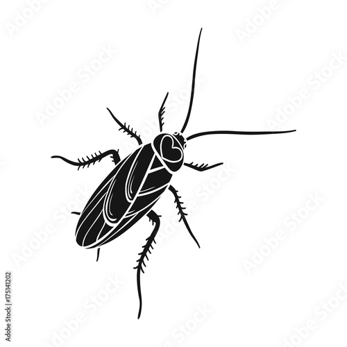 A mustachioed cockroach. Arthropod insect, cockroach single icon in black style vector symbol stock isometric illustration web.