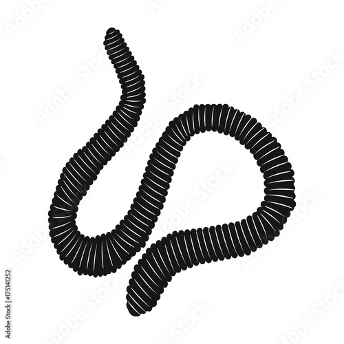 A worm, a boneless animal. Earthworm single icon in black style vector symbol stock isometric illustration web.