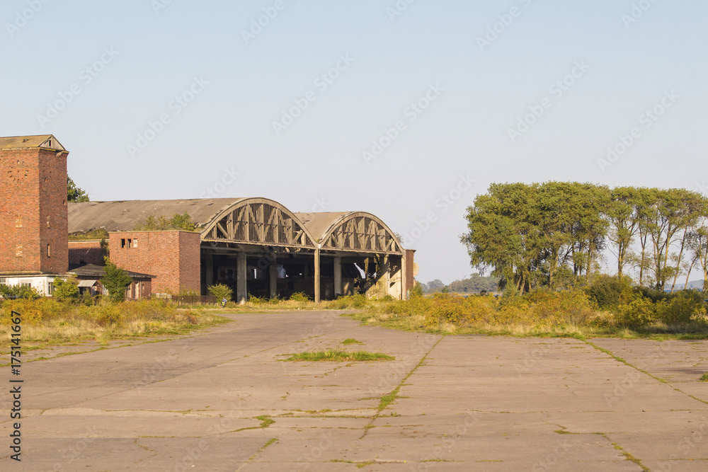 old abandoned aircraft hangars