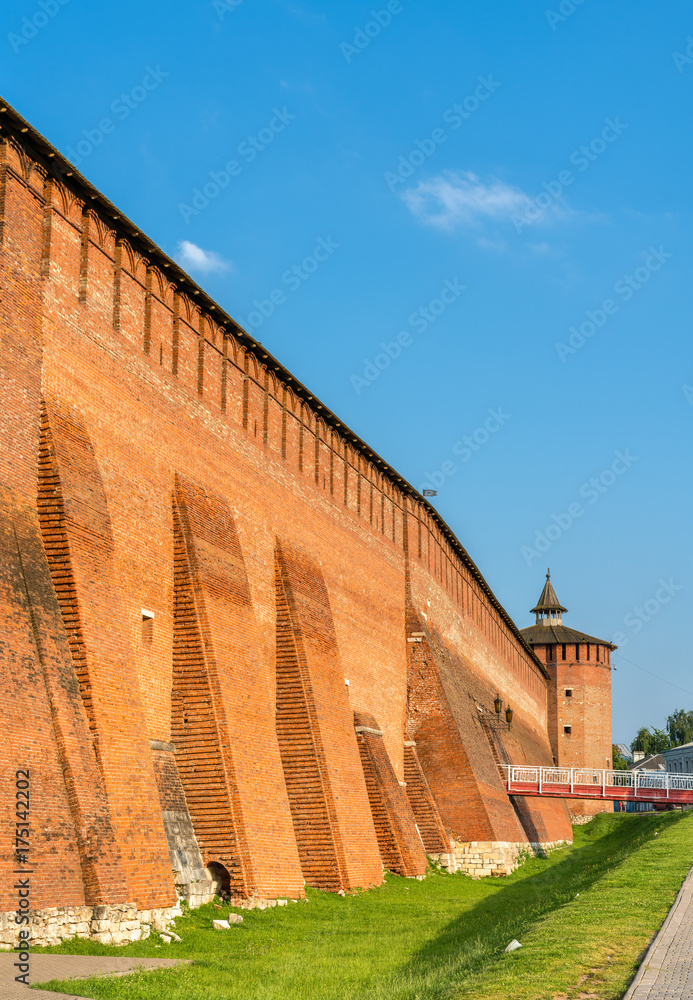 Defensive walls of the Kremlin in Kolomna, Russia