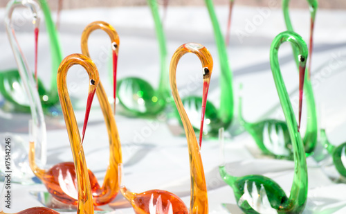 Swan glass figures