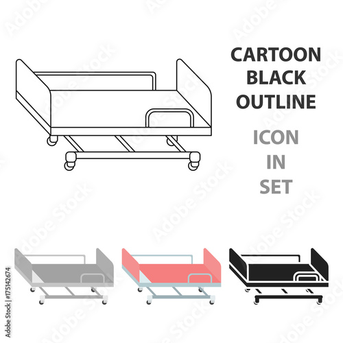 Hospital gurney icon cartoon. Single medicine icon from the big medical, healthcare cartoon.