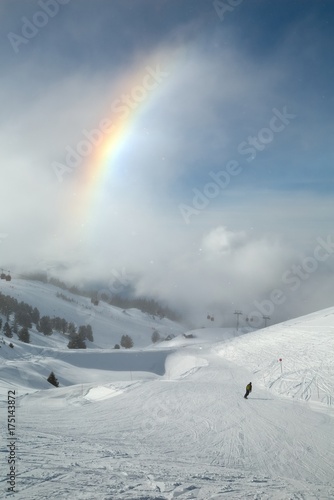 Skiing slopes, majestic Alpine landscape