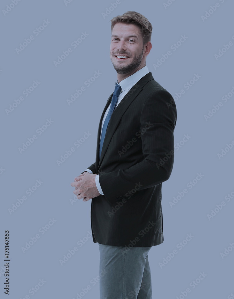 Portrait of a elegant handsome business man on gray background. Portrait of a elegant handsome business man on gray background.