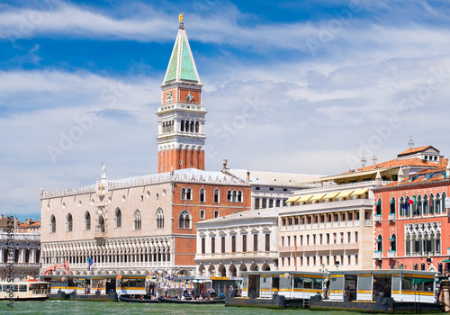 St Marks Campanile and the Doge's Palace at St Mark's Square in