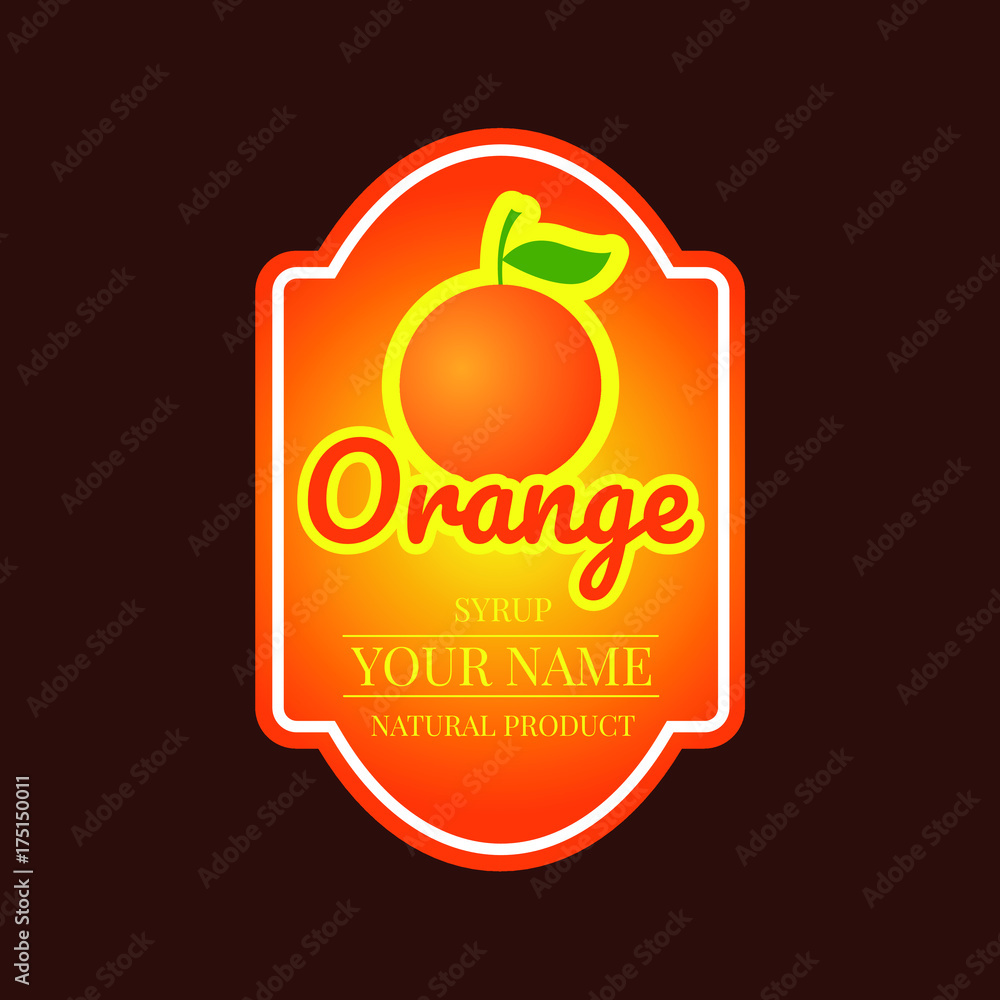 Obraz premium orange syrup label