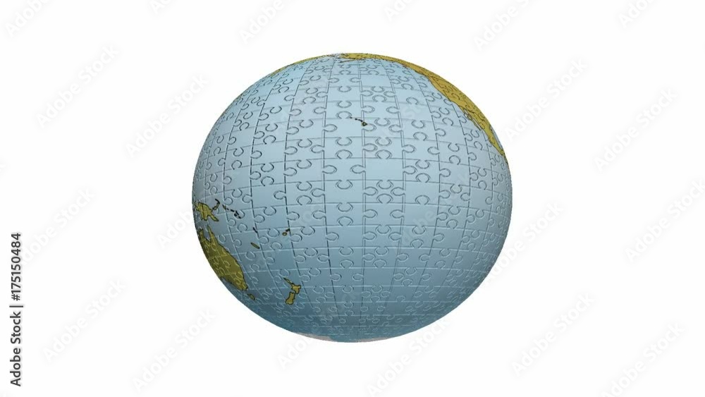 Concept of Globalization. 3d Earth puzzle on white background. Concept of Globalization. 3d Earth puzzle on white background.