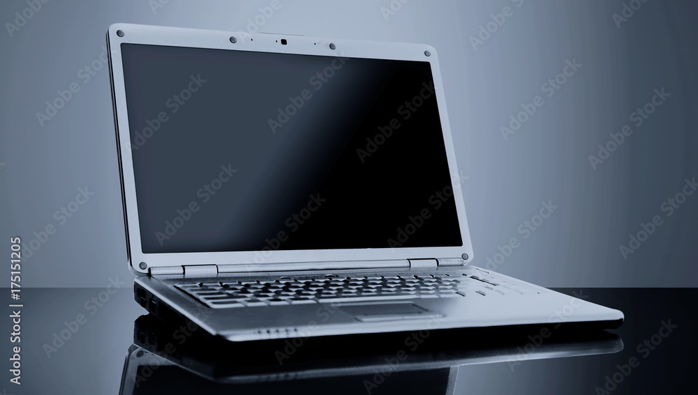 Modern laptop isolated on black background Modern laptop isolated on black background