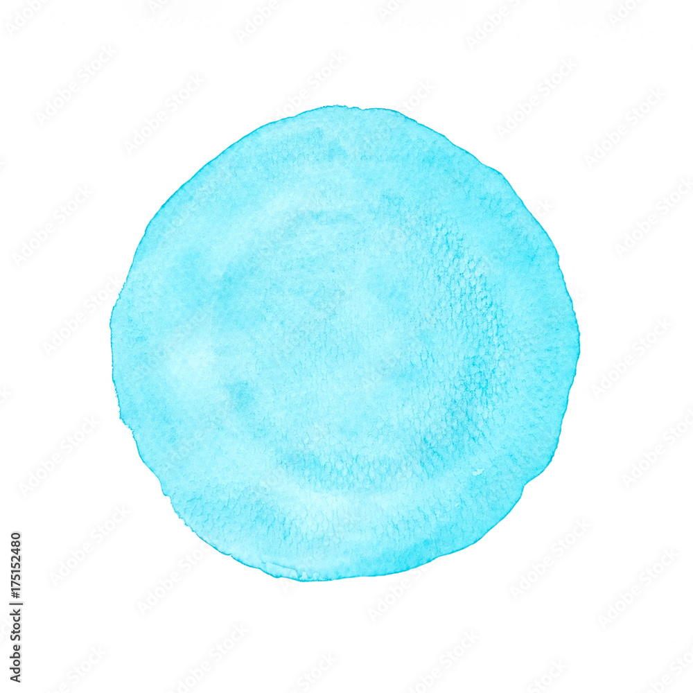 Blue and pink circle watercolor painting textured on white paper isolated on white background Blue and pink circle watercolor painting textured on white paper isolated on white background