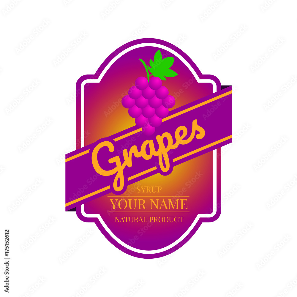 grapes syrup label grapes syrup label